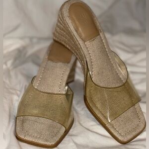 H&M Cream Wedge Espadrilles with Elastic Strap